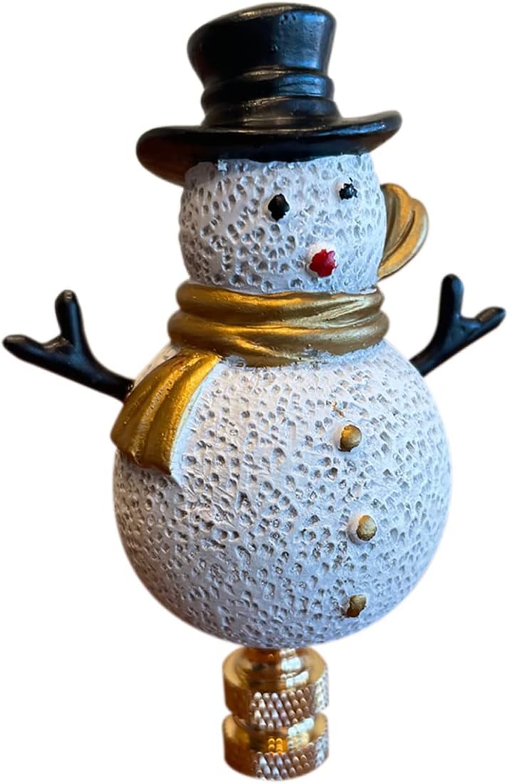 Home Concept 3.7"H Silver and Gold Christmas Snowman Polished Brass Base Finial - Image 1